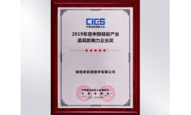 2019年度中国储能产业最具影响力企业奖